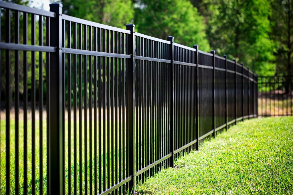Aluminum And Wood Fence